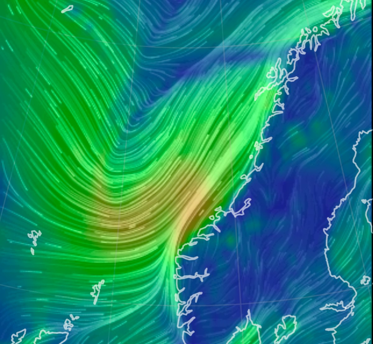 Stormen kommer oppover kysten