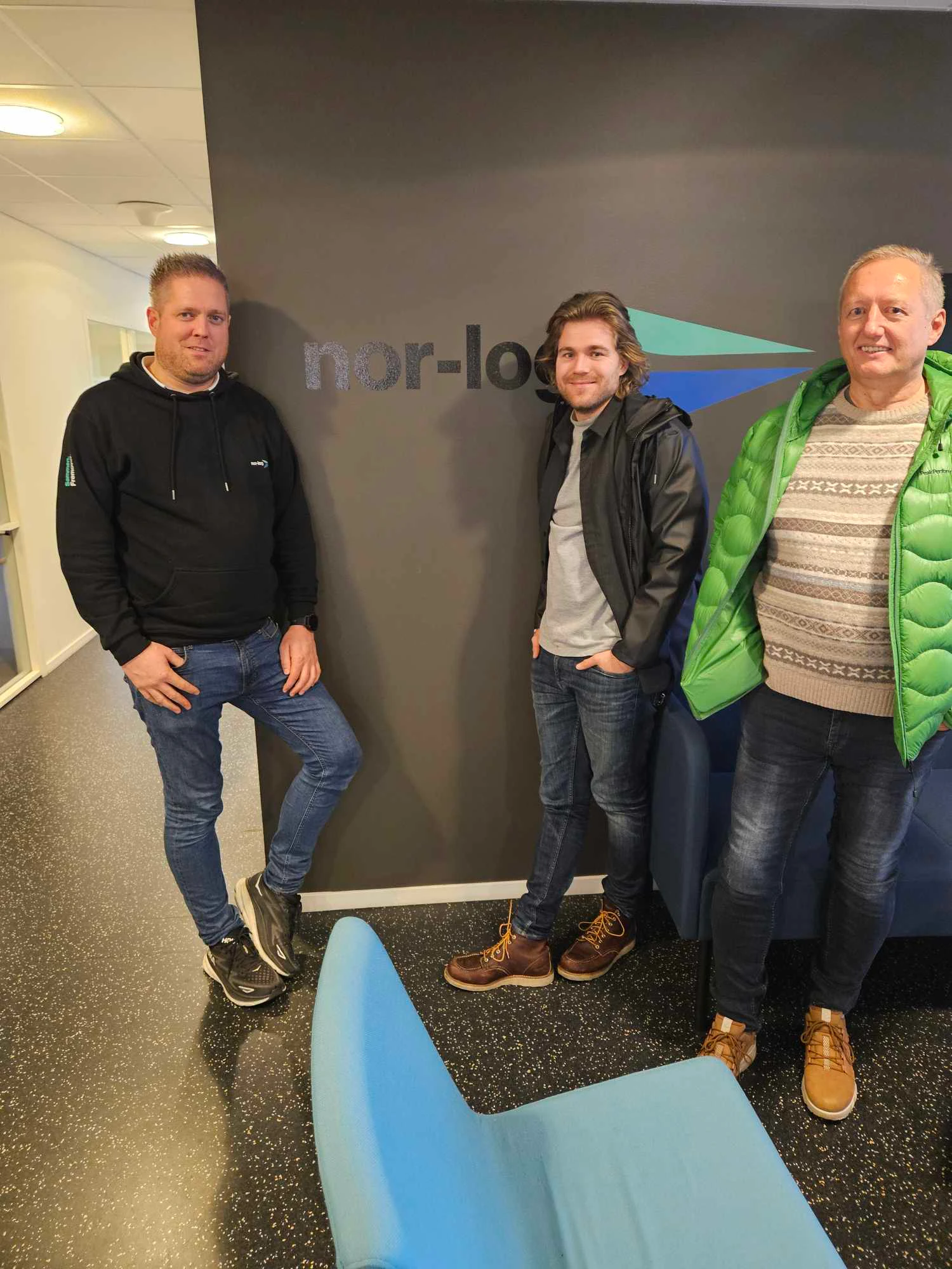 Vegard, Lasse og Sigve hos Nor-Log